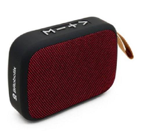 BOCINA BLUETOOTH - INALAMBRICA, RECARGABLE, STEREO C/RADIO FM, LECTOR USB Y MICRO USB, PORTATIL, ANTIDESLIZANTE, NEGRO/ROJO, C/CORREA, BROBOTIX 136476 BOCINA BLUETOOTH - INALAMBRICA, RECARGABLE, STEREO C/RADIO FM, LECTOR USB Y MICRO USB, PORTATIL, ANTIDESLIZANTE, NEGRO/ROJO, C/CORREA, BROBOTIX 136476